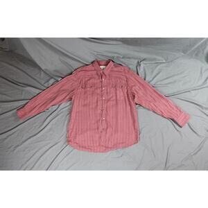 Scully Western Shirt L Mens Pink Stripes Pearl Snaps Cowboy Rockabilly Rodeo VTG